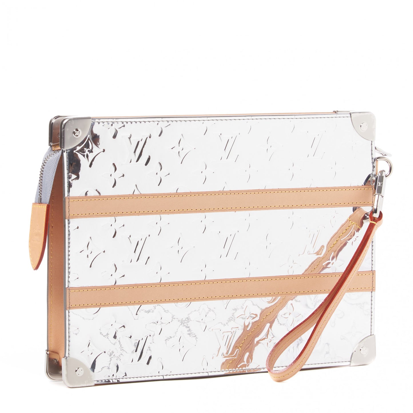Monogram Mirror Trunk Pouch Silver