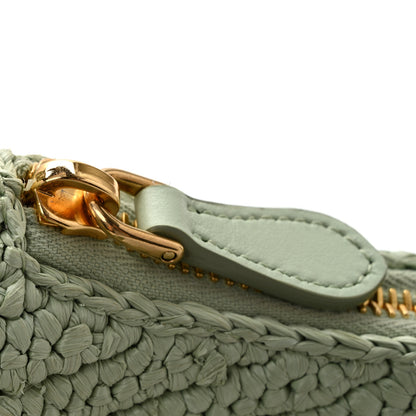 Prada Yarn Raffia Effect Crochet Re-Edition 2005 Shoulder Bag Acqua 19 of 19