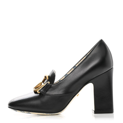 Gucci Malaga Kid GG Victoire 95mm Loafer Pumps 35 Black 1 of 9