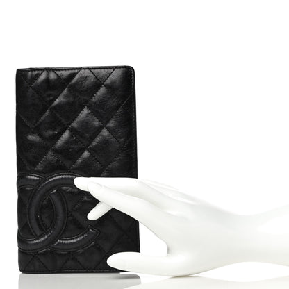 Chanel Aged Calfskin Quilted Cambon Yen Wallet Black 2 of 21
