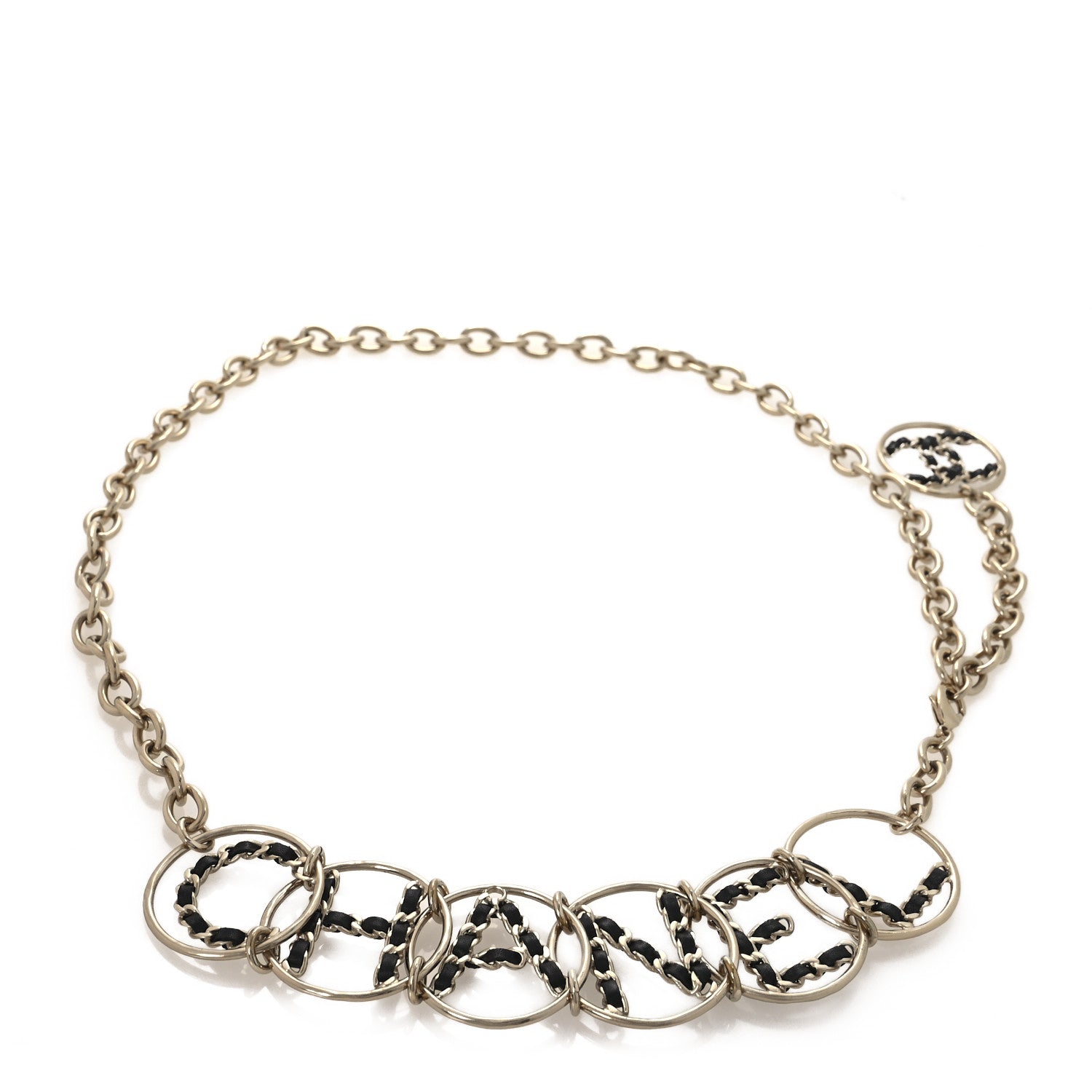 Chanel Metal Lambskin Chain Logo Belt 80 Gold 1 of 3