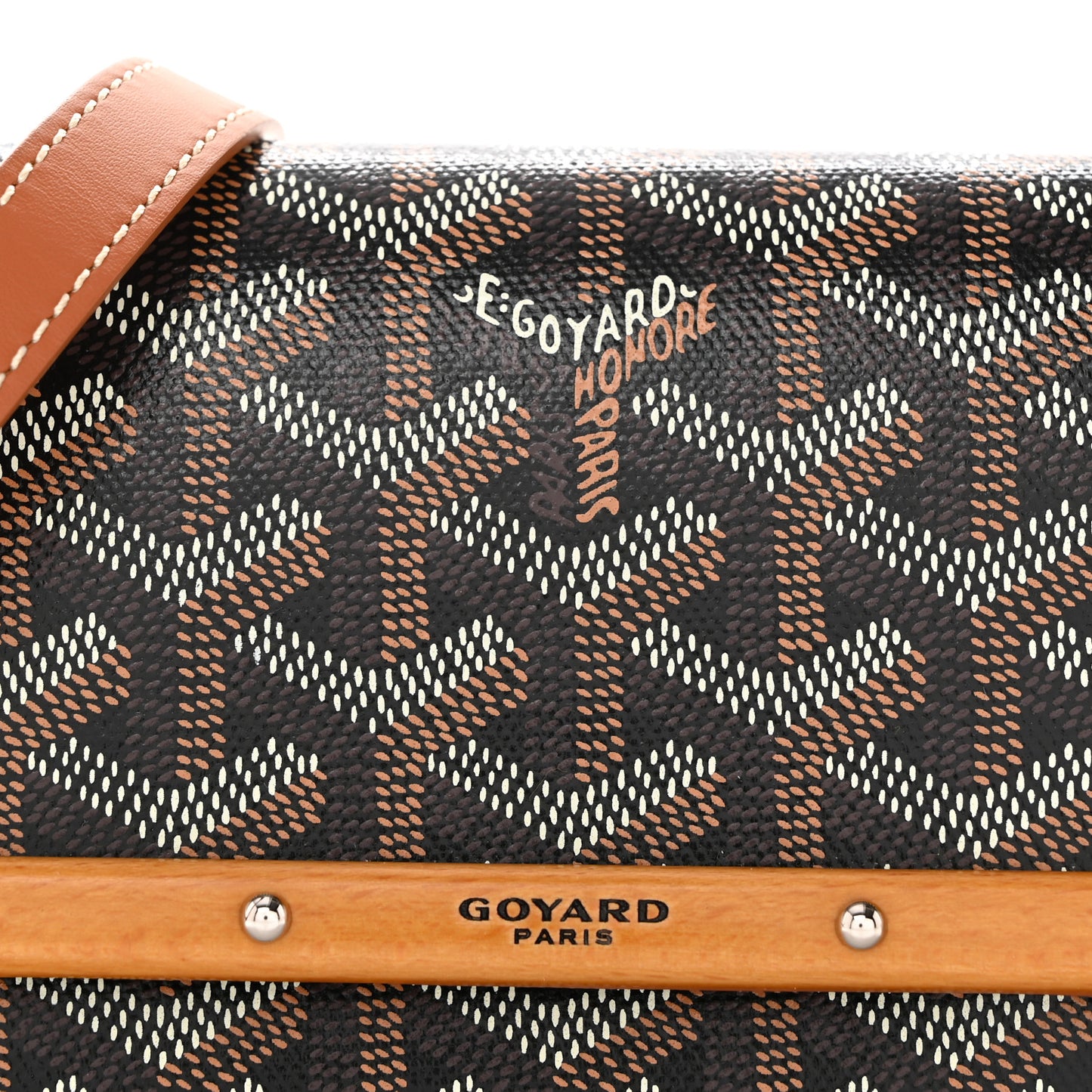 Goyardine Monte Carlo Bois Clutch With Strap Black