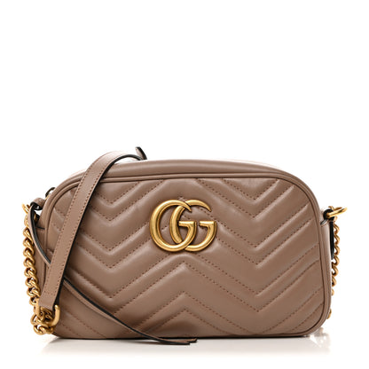 Gucci Calfskin Matelasse Small GG Marmont Chain Shoulder Bag Porcelain Rose 1 of 11