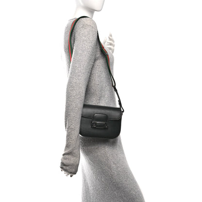 Gucci Azalea Calfskin Web Monochrome Small Horsebit 1955 Shoulder Bag Black 2 of 12