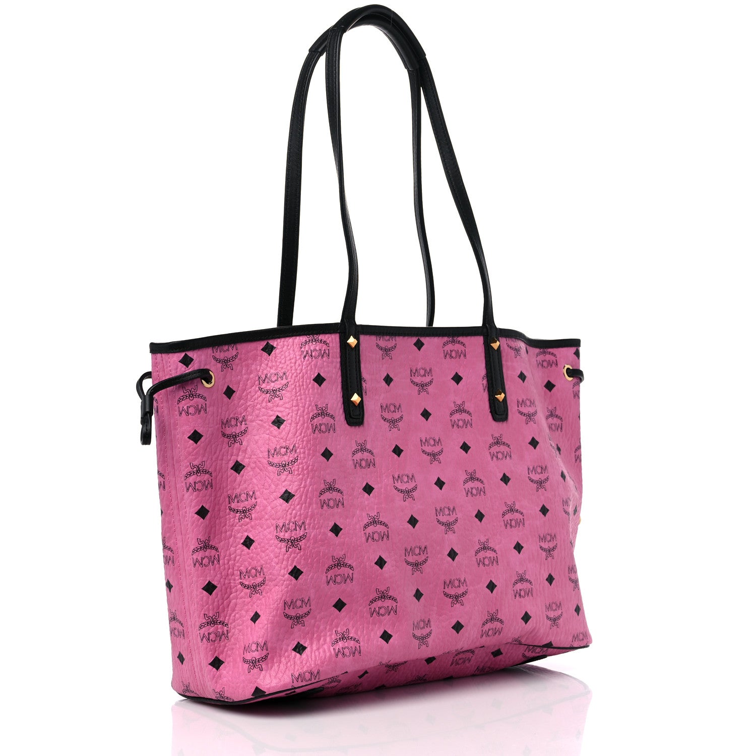 MCM Visetos Medium Project Reversible Shopper Tote Pink 4 of 15