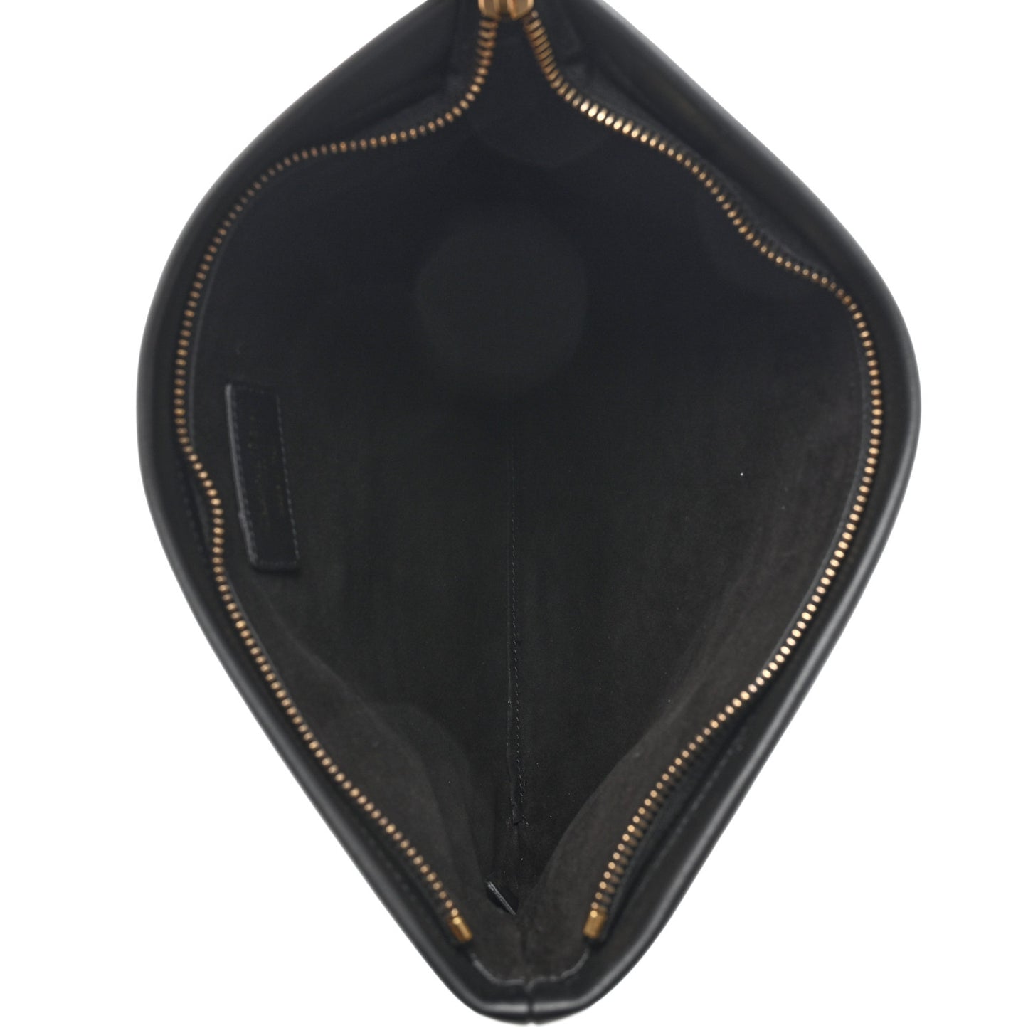 Calfskin Medium Diordouble Zip Pouch Black