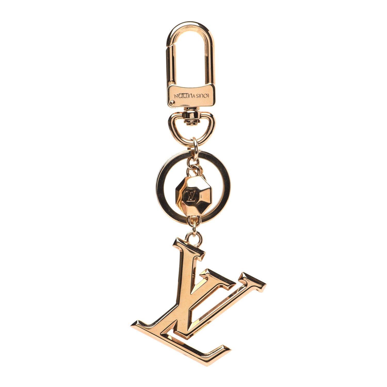 Louis Vuitton LV Facettes Bag Charm Key Holder Gold 1 of 5