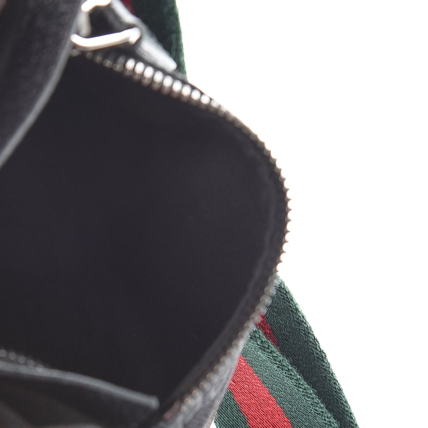 GG Monogram Web Double Pocket Belt Bag Black