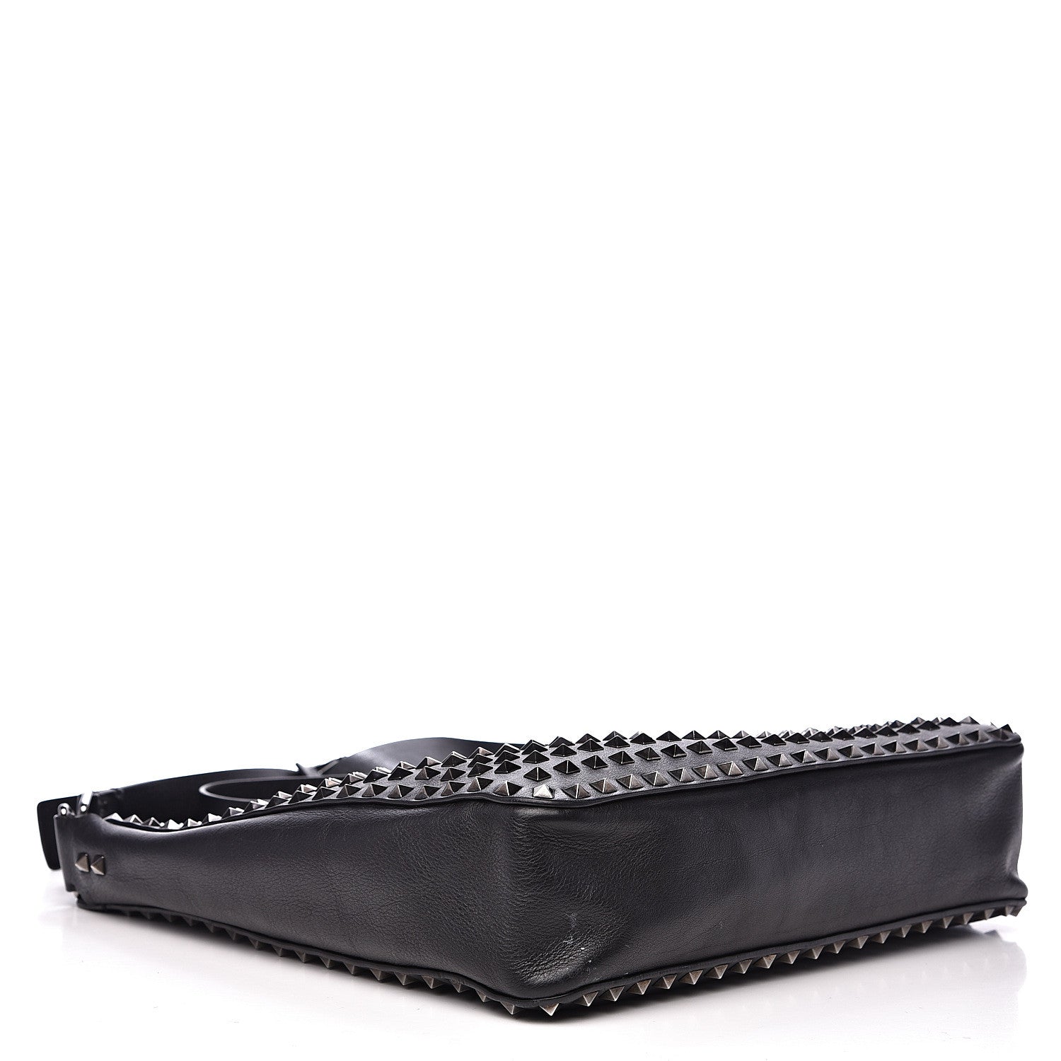 Valentino Garavani Calfskin Large Rockstud All Over Flip-Lock Messenger Bag Black 3 of 14