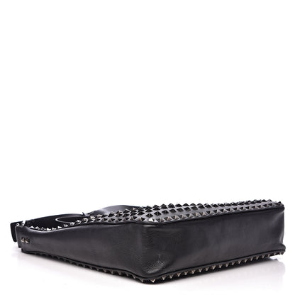 Valentino Garavani Calfskin Large Rockstud All Over Flip-Lock Messenger Bag Black 3 of 14