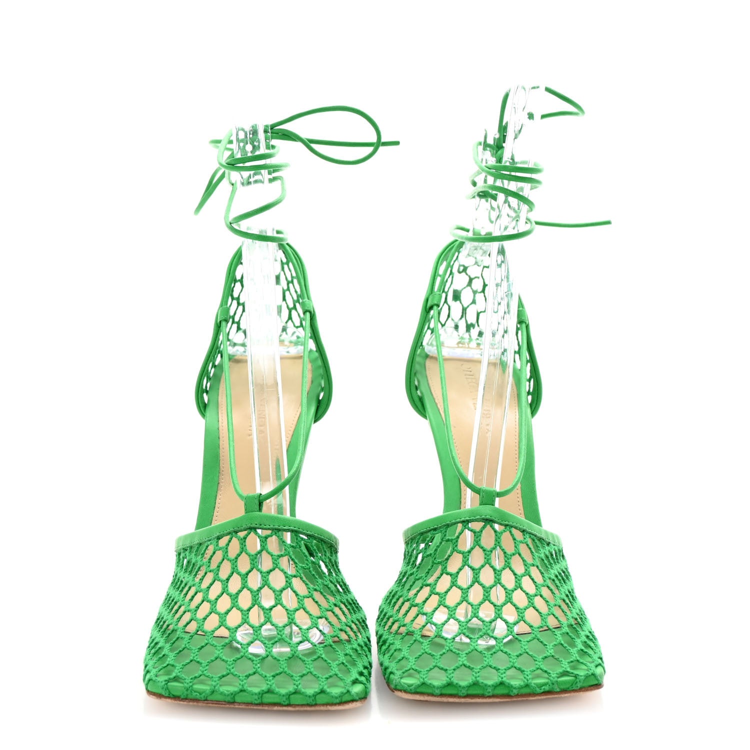 Bottega Veneta Mesh Nappa Stretch Ankle Tie 90mm Sandals 40 Grass 3 of 8