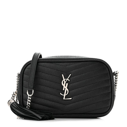Saint Laurent Grain De Poudre Matelasse Monogram Mini Lou Camera Bag Black 1 of 11