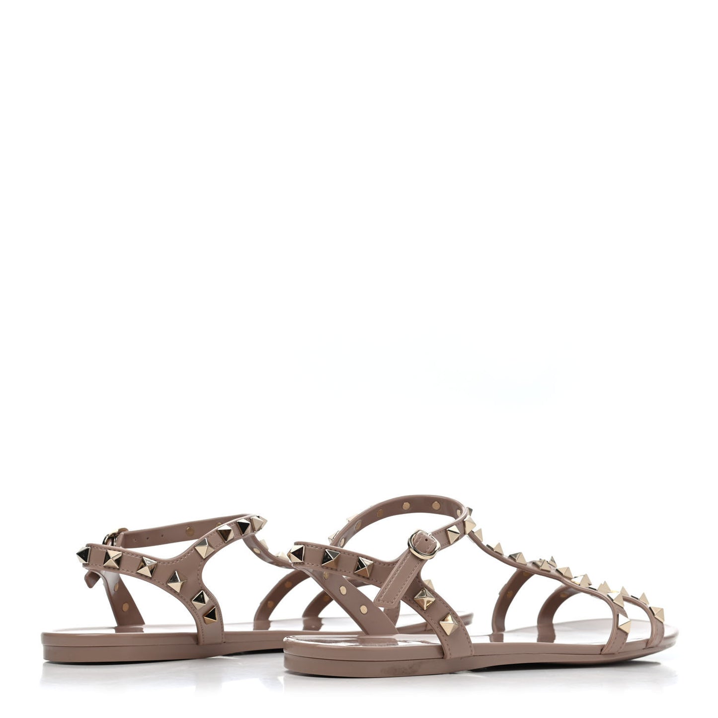 PVC Jelly Rockstud Caged Sandals 40 Poudre