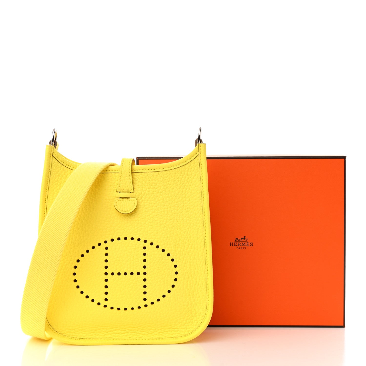 Hermes Taurillon Clemence Evelyne TPM Limoncello 11 of 11