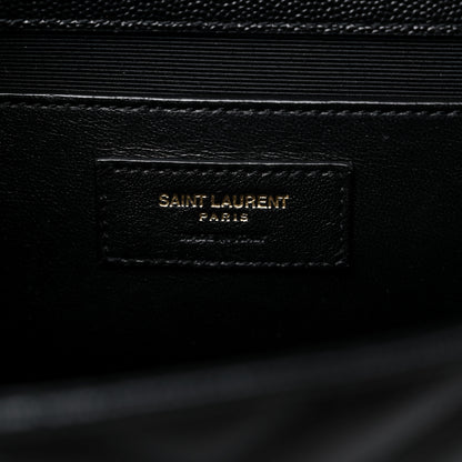 Saint Laurent Grain De Poudre Matelasse Chevron Medium Monogram Satchel Black 7 of 14