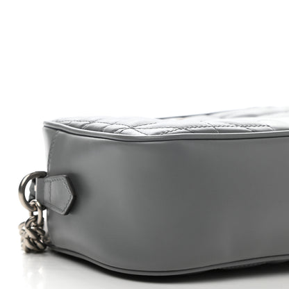 Gucci Calfskin Matelasse Aria Small GG Marmont Chain Shoulder Bag Deep Grey 9 of 10