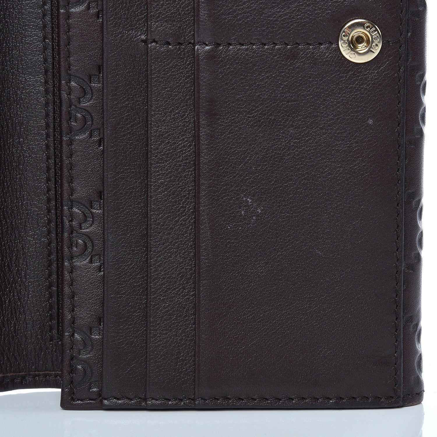 Gucci Guccissima Signature GG Pierce Continental Wallet Chocolate 9 of 11