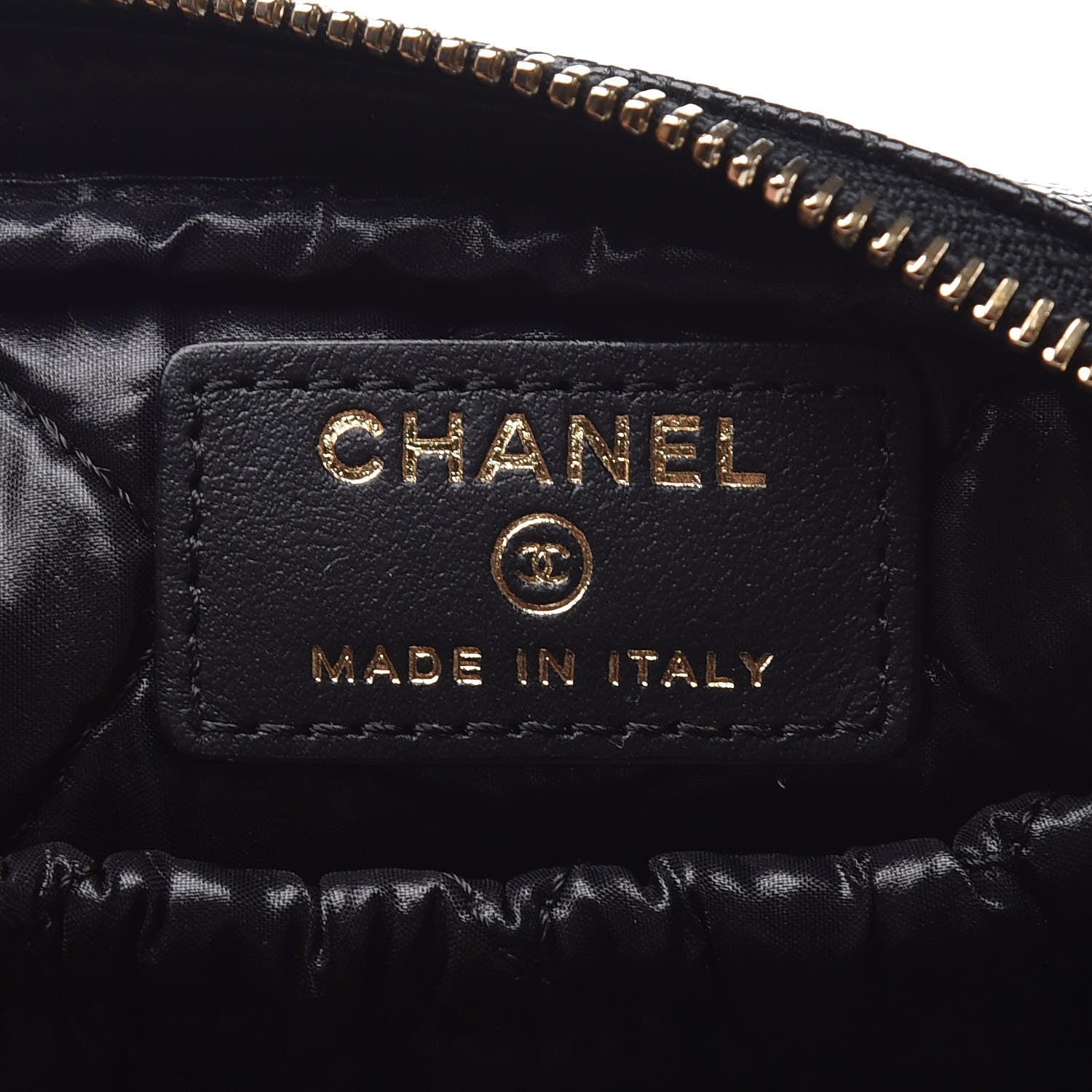 Chanel Caviar Quilted Small Curvy Pouch Cosmetic Case Black 6 of 8