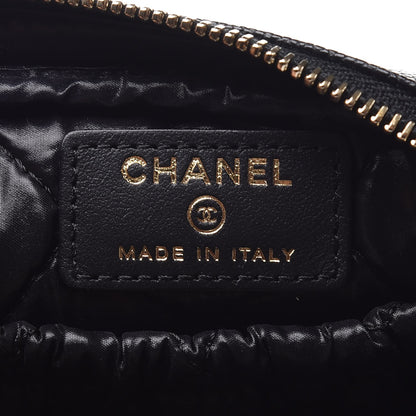 Chanel Caviar Quilted Small Curvy Pouch Cosmetic Case Black 6 of 8