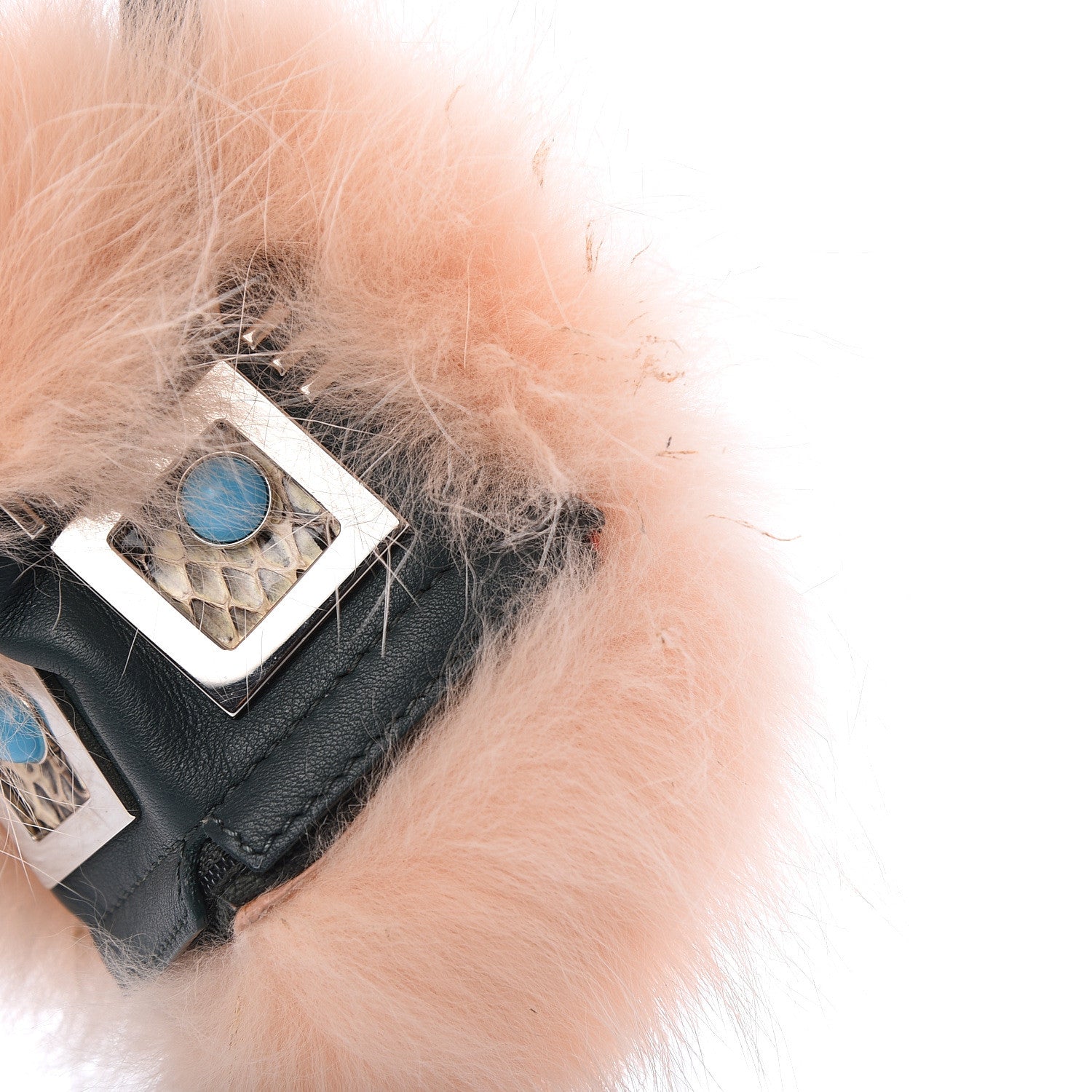 Fendi Fox Fur Calfskin Hypnoteyes Coin Purse Bag Charm Palmspring English Green 3 of 4