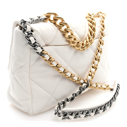 Chanel Lambskin Quilted Large Chanel 19 Flap White 2 of 9