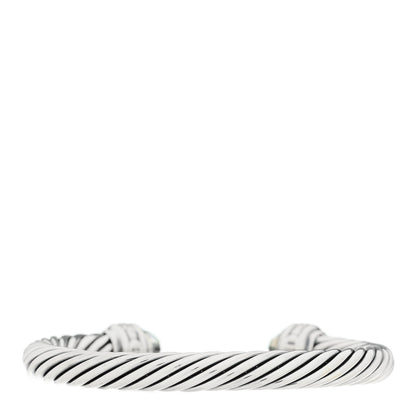 David Yurman Sterling Silver Diamond Prasiolite 7mm Cable Classics Bracelet 2 of 3