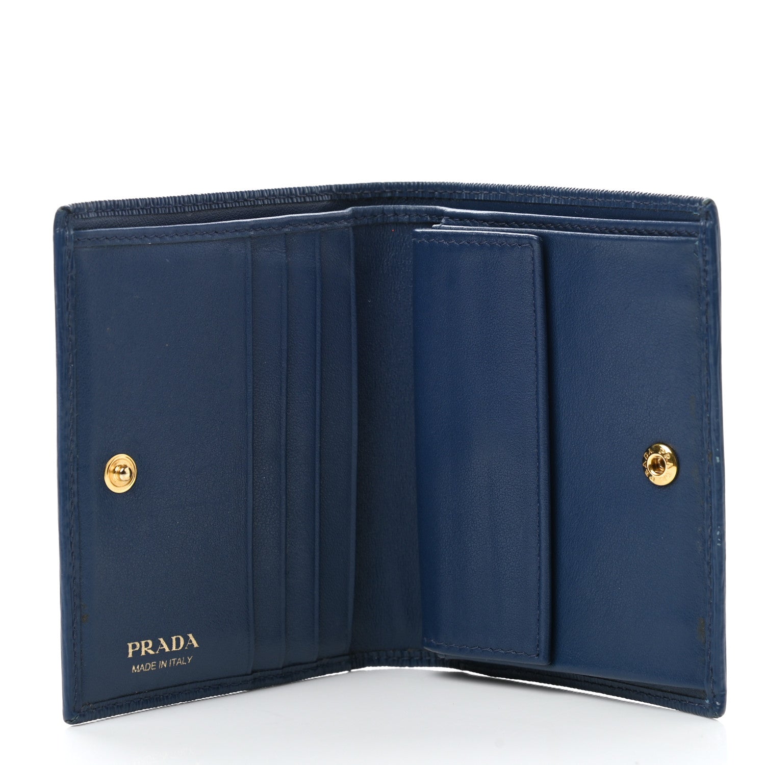 Prada Vitello Move Bi-Fold Wallet Bleuette 5 of 7