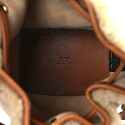 Saint Laurent Shearling Calfskin Small Emmanuelle Bucket Bag Natural Beige Brick 5 of 13
