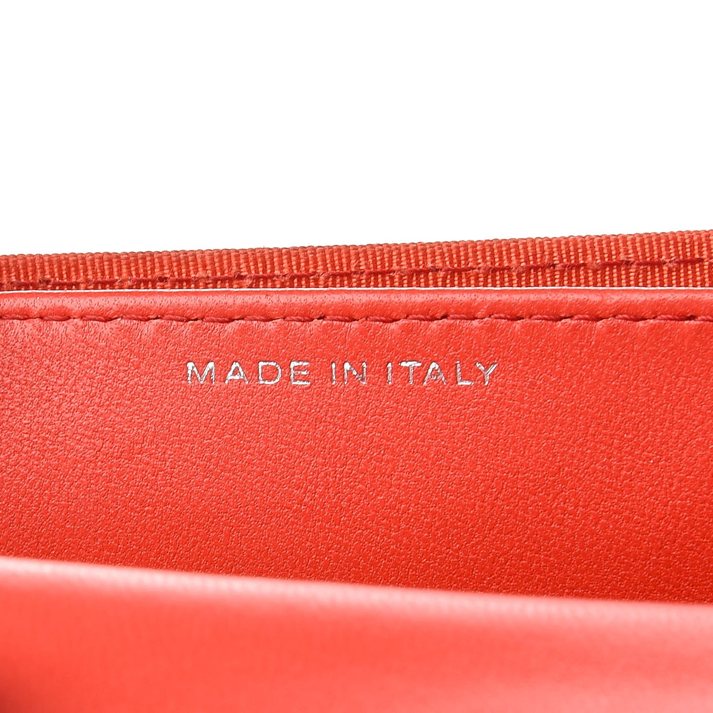 Lambskin Quilted Card Holder Red