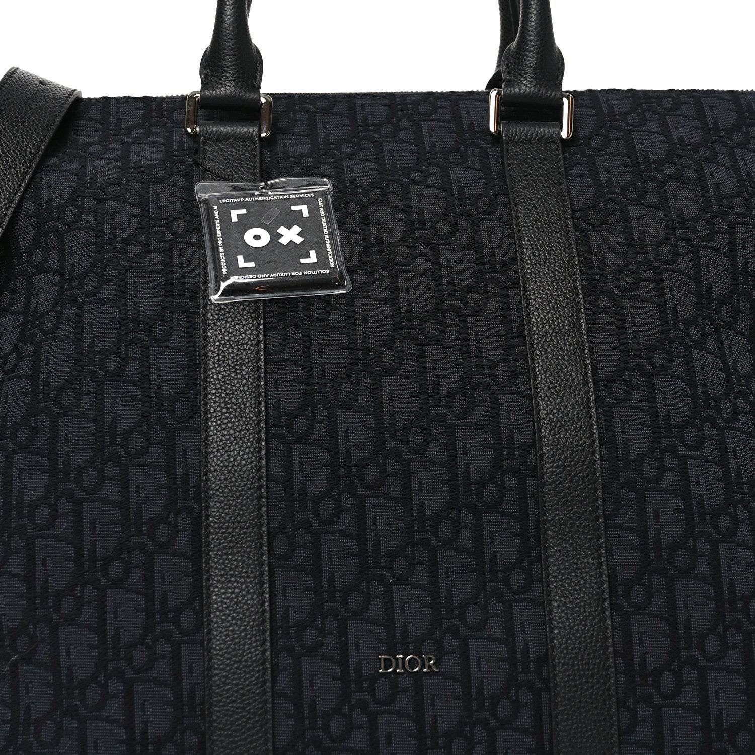 Christian Dior Maxi Oblique Jacquard Weekender 40 Black 8 of 10
