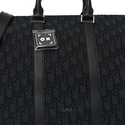 Christian Dior Maxi Oblique Jacquard Weekender 40 Black 8 of 10
