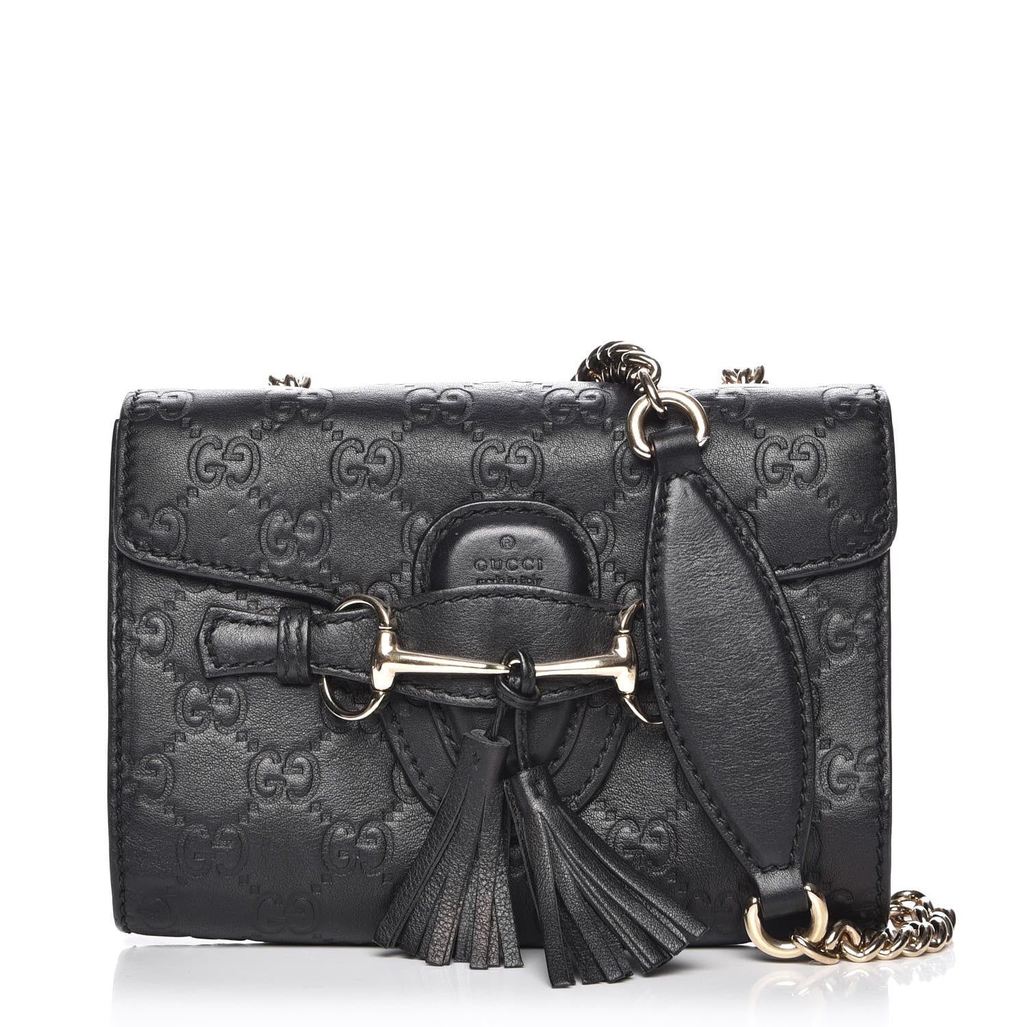 Gucci Guccissima Mini Emily Shoulder Bag Black 1 of 7