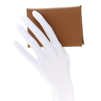 Hermes Epsom Calvi Duo Card Case Gold 2 of 8