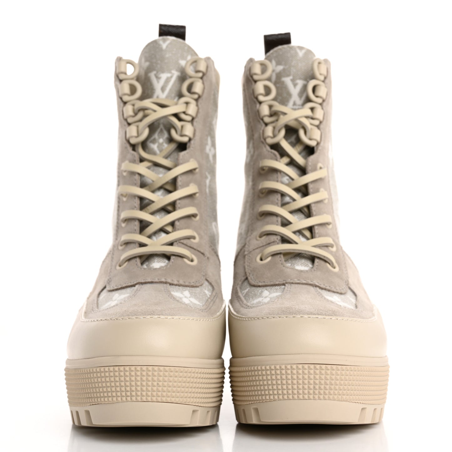 Suede Calfskin Laureate Platform Desert Boots 38 Taupe