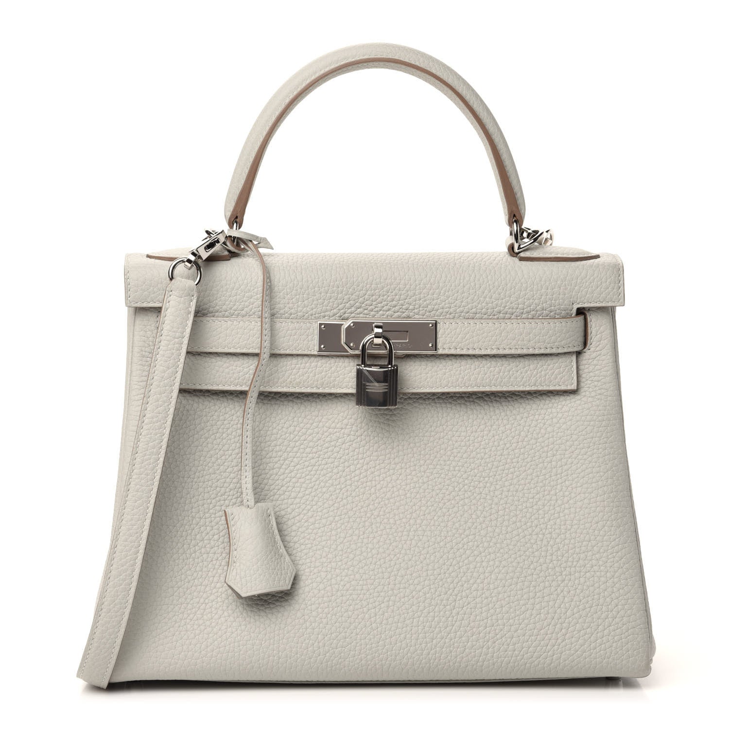 Hermes Taurillon Clemence Kelly Retourne 28 Gris Perle 1 of 12