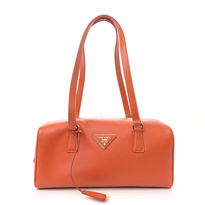 Prada Saffiano Lux Bauletto Papaya 1 of 11