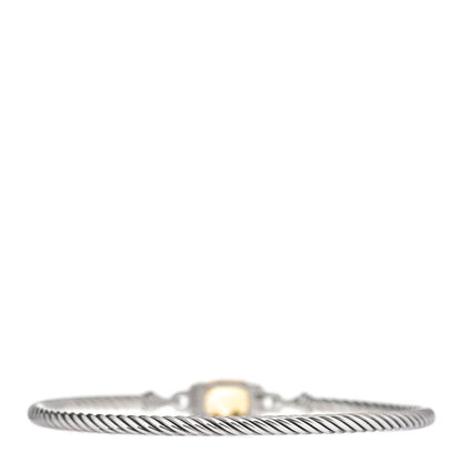 David Yurman Sterling Silver Diamond Citrine 3mm Petite Wheaton Bracelet 2 of 3