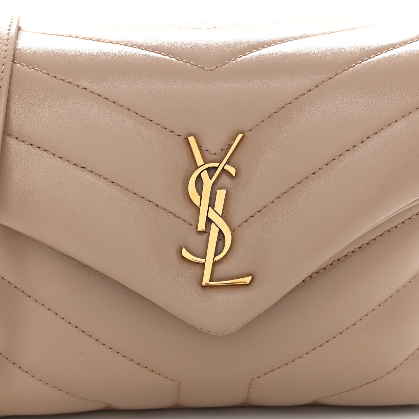 Calfskin Y Quilted Monogram Toy Loulou Crossbody Bag Dark Beige