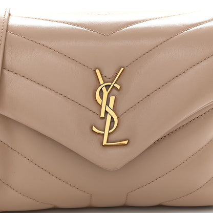 Saint Laurent Calfskin Y Quilted Monogram Toy Loulou Crossbody Bag Dark Beige 8 of 11