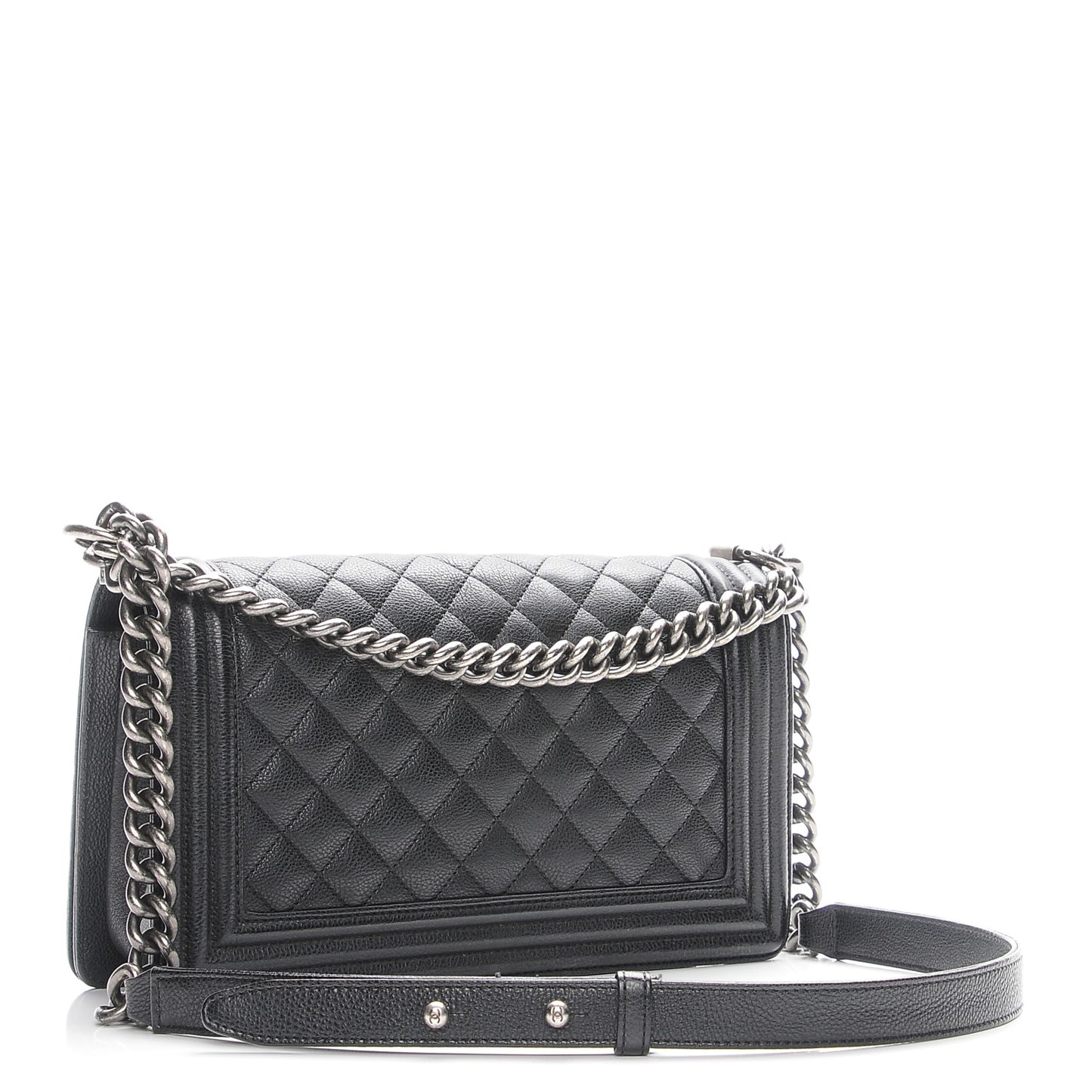 Calfskin Quilted Medium Boy Flap Black