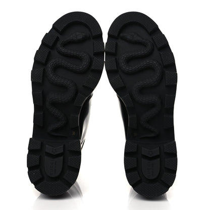 Gucci Calfskin Sylvie Web Womens Lace Up Combat Boots 38 Black 5 of 8