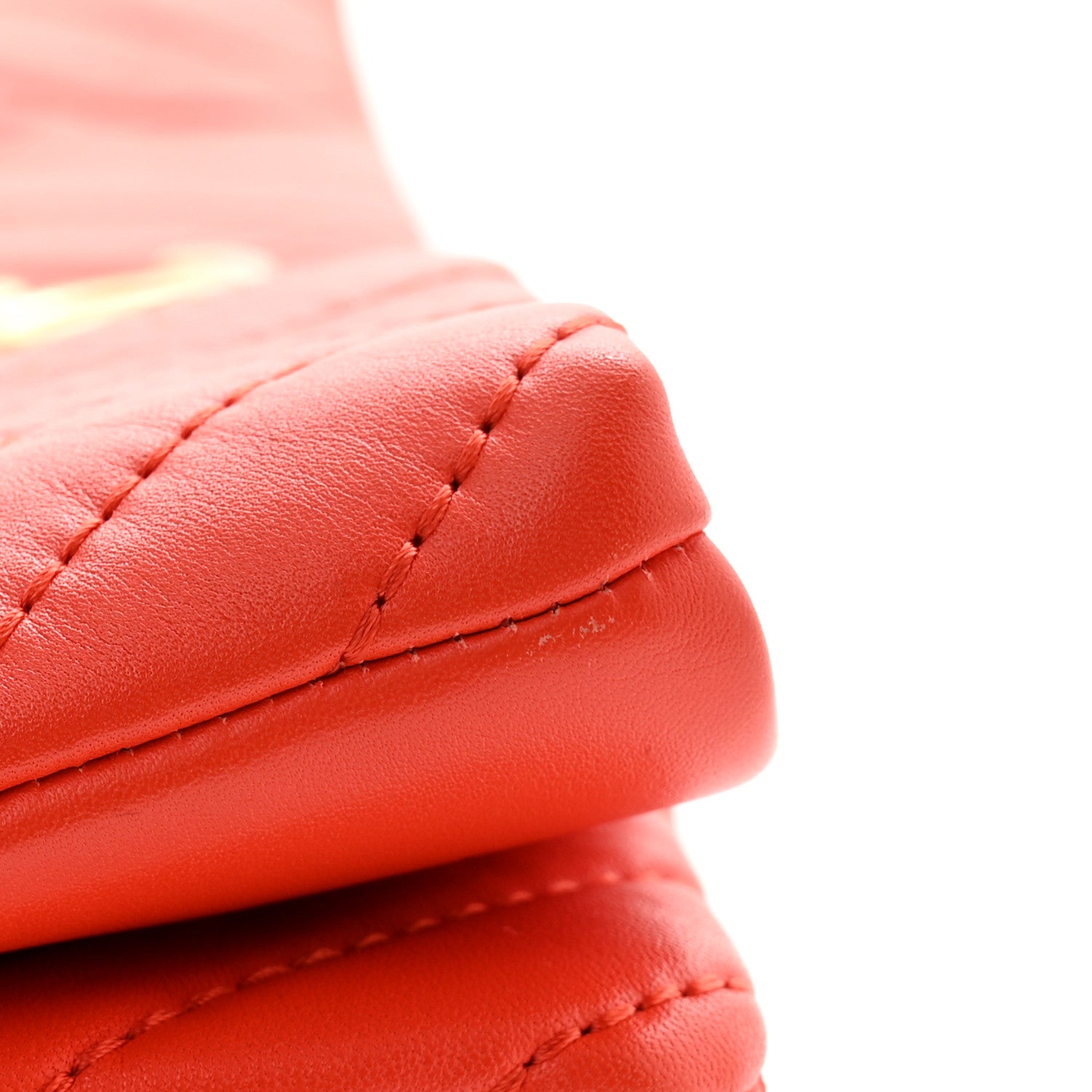 Chanel Lambskin Chevron CC Clutch Orange 11 of 12