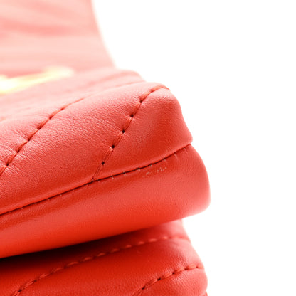 Chanel Lambskin Chevron CC Clutch Orange 11 of 12