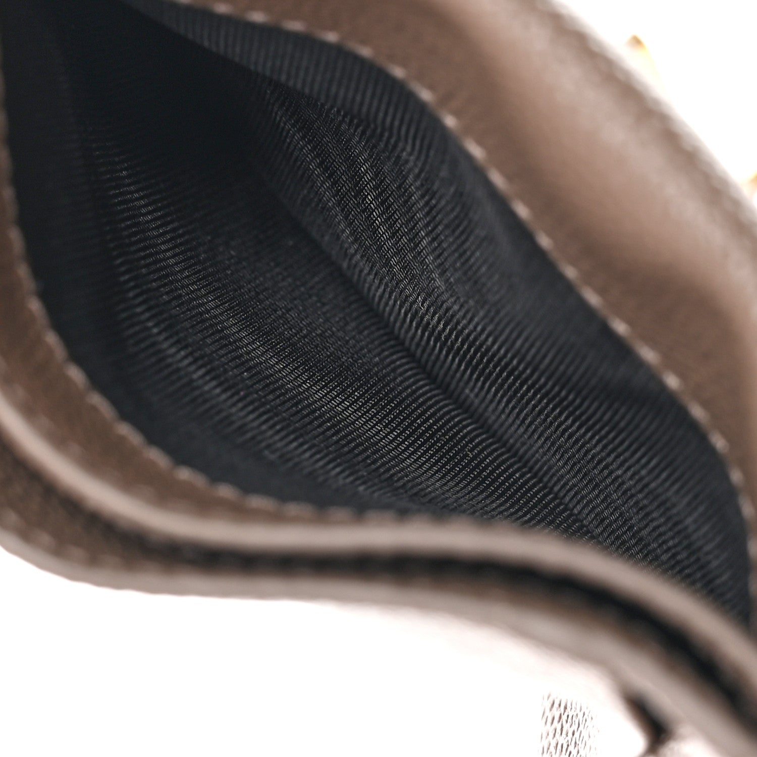 Saint Laurent Grain De Poudre Uptown Monogram Card Case Dark Beige 6 of 9