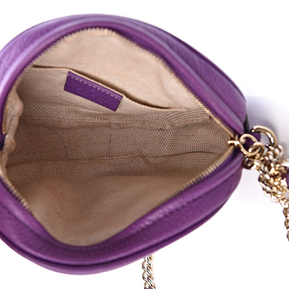 Gucci Pebbled Calfskin Mini Soho Chain Bag Shine Purple 5 of 10