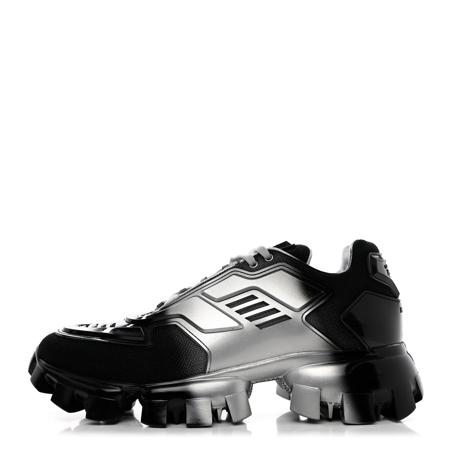 Rubber Knit Fabric Mens Cloudbust Thunder Sneakers 9 Argento Black