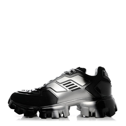 Prada Rubber Knit Fabric Mens Cloudbust Thunder Sneakers 9 Argento Black 1 of 10