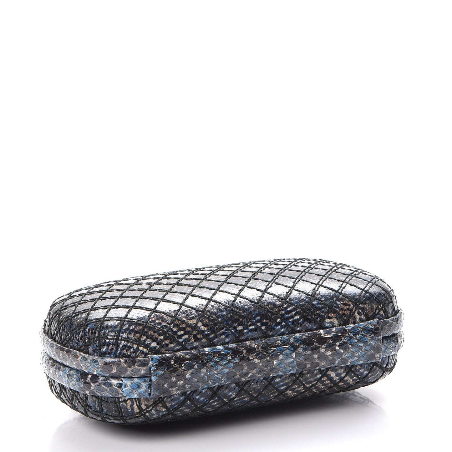 Watersnake Intrecciato Knot Clutch Blue