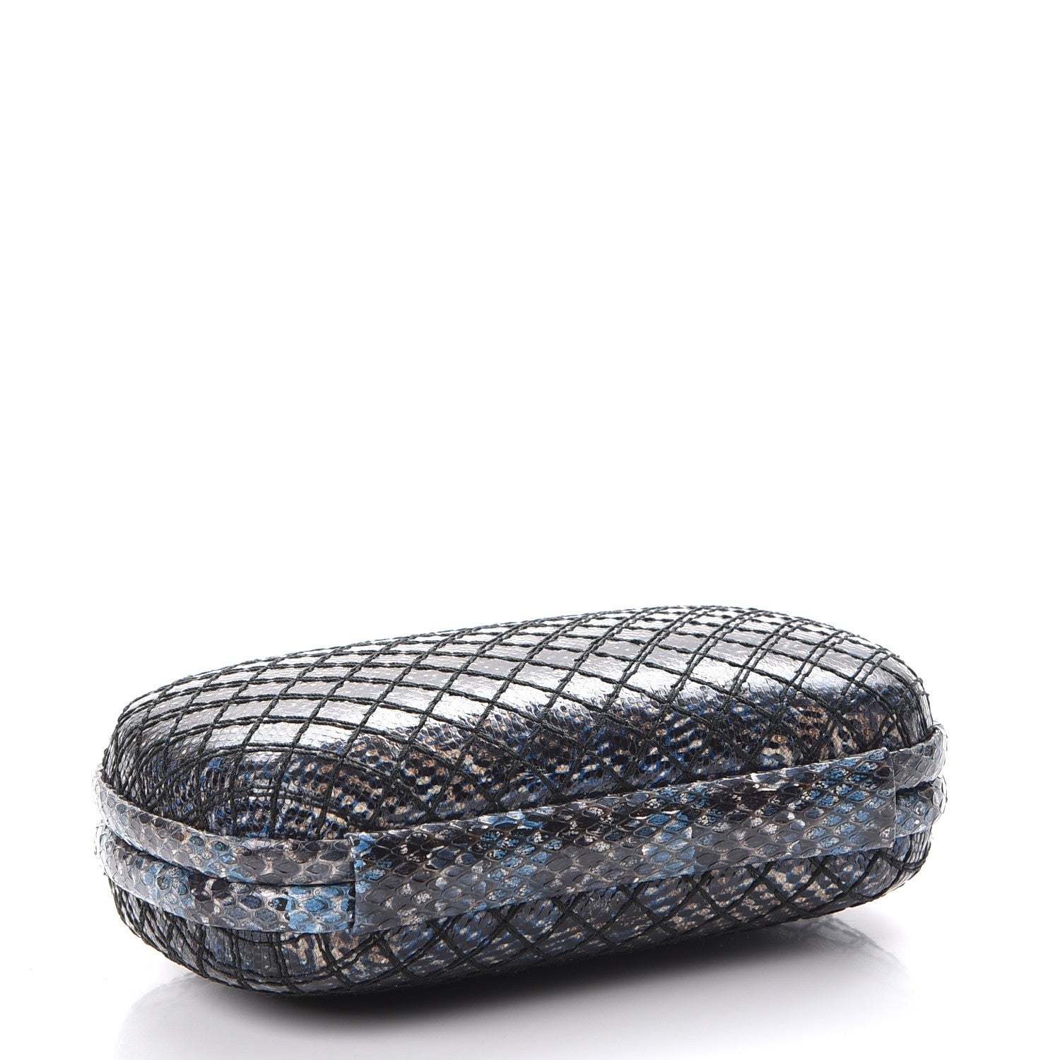 Bottega Veneta Watersnake Intrecciato Knot Clutch Blue 4 of 4