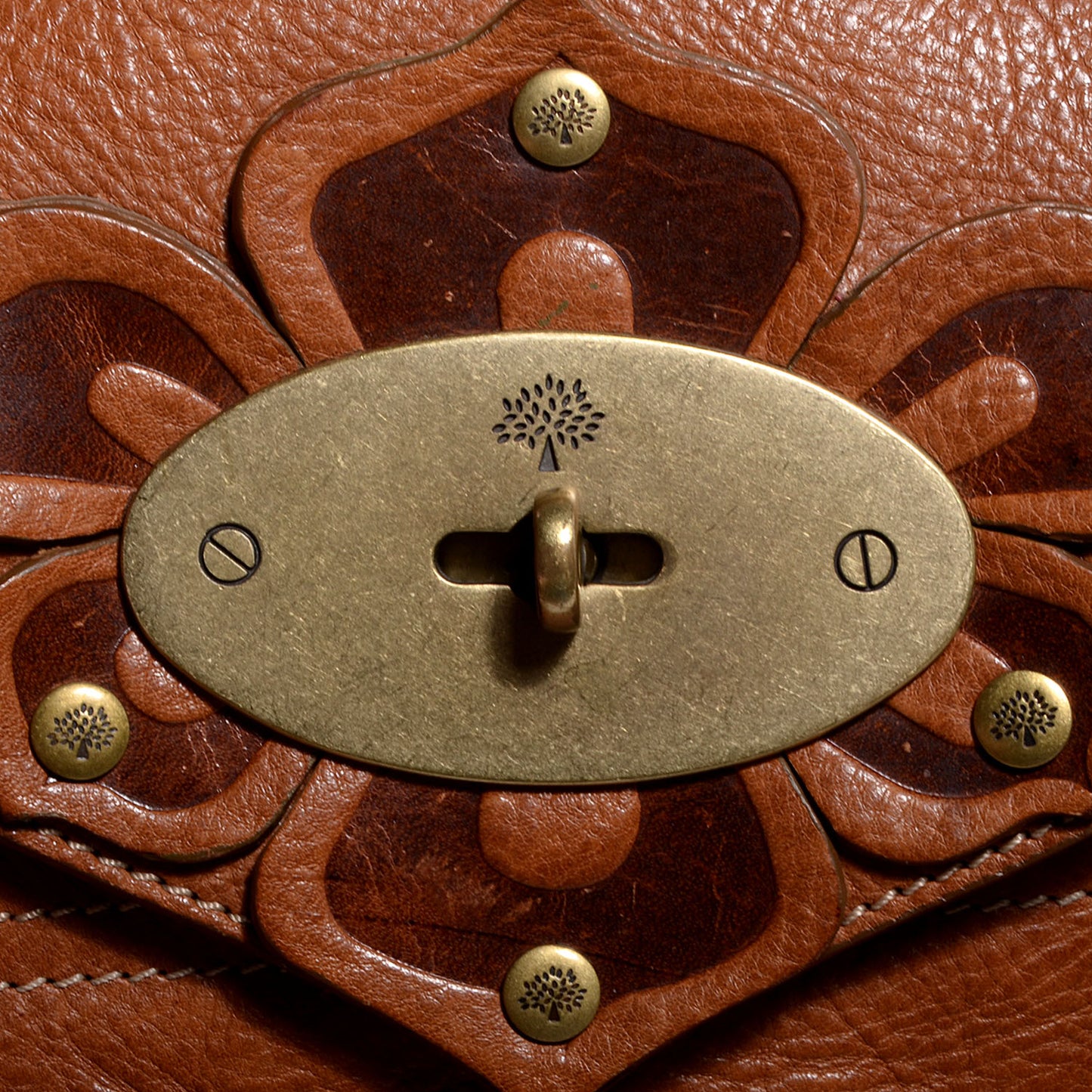 Grained Calfskin Tooled Darwin Bayswater Oak